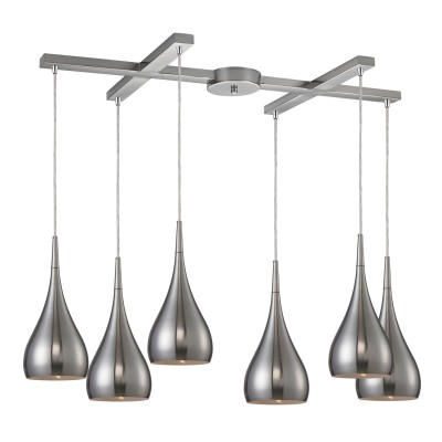 Lindsey Satin Nickel Six-Light Pendant with H Canopy