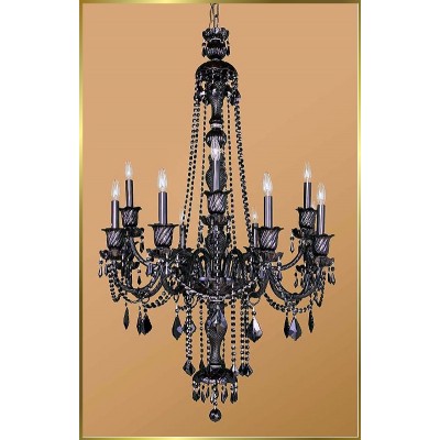 12 Lights Bohemian Crystal chandelier in black finish