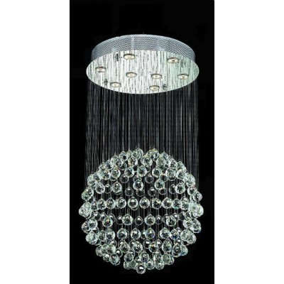 Contemporary galaxy Crystal Chandelier with polished chrome base