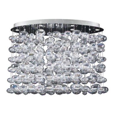 Bubbles 12-Light Polished Chrome Pendant with Iridescent Glass -Halogen