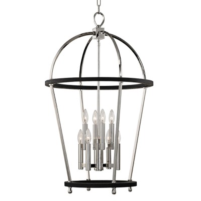 Polished Nickel Eight-Light Pendant