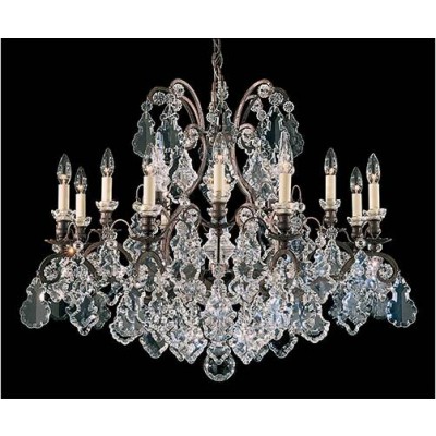 Rust 13-Light Chandelier with Clear Hand Cut Crystal