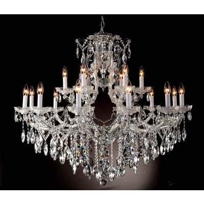 18 Lights Maria Theresa crystal chandelier dressed with clear crystals 