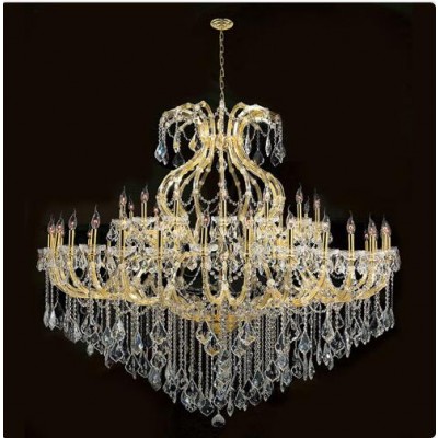 48-Light Gold Finish with Clear-Crystals Chandelier