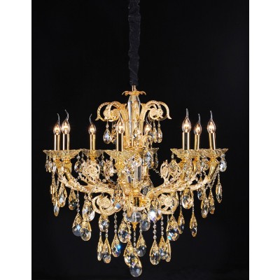 Gold plated 8 light traditional crystal Chandelier