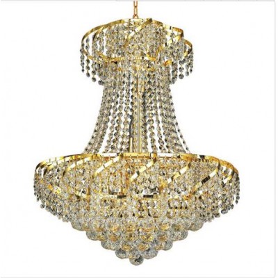 Gold Eleven-Light 22-Inch Chandelier with Royal Cut Clear Crystal