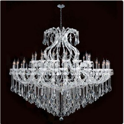 48-Light Chrome Finish with Clear-Crystals Chandelier