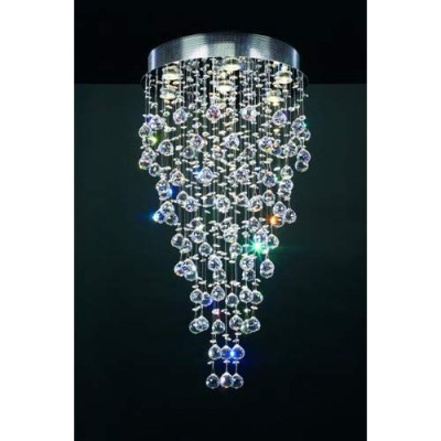  Beverly Polished Chrome Crystal Flush Mount Ceiling Light