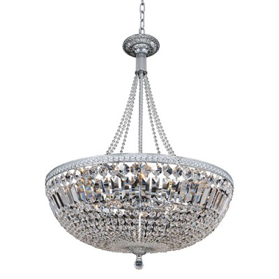 Chrome 11-Light Bowl Pendant with Firenze Clear Crystal