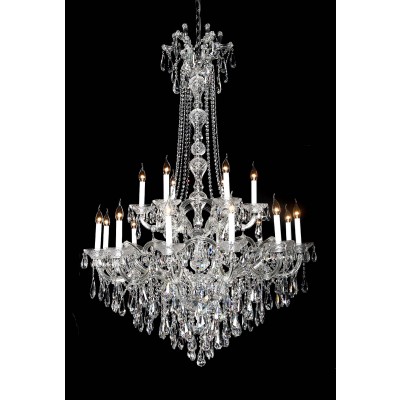 18 Lights Maria Theresa crystal chandelier dressed with clear crystals 