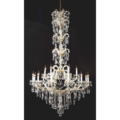 18 Lights Maria Theresa crystal chandelier dressed with clear crystals 