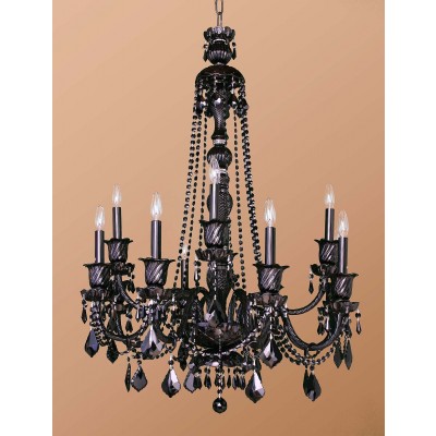 12 Lights Bohemian Crystal chandelier in black finish