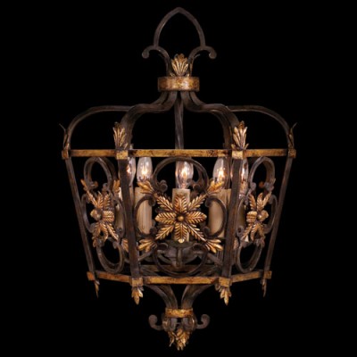 Five-Light Pendant in Antiqued Steel Finish