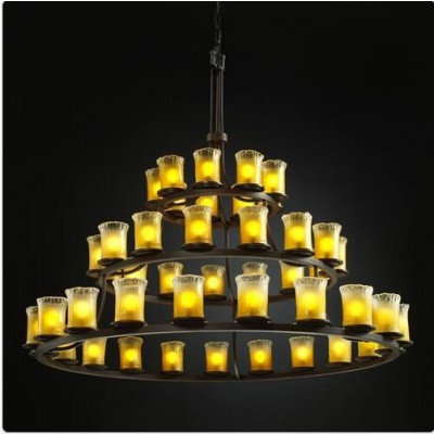  Forty-Five-Light
 Three-Tier Ring Chandelier