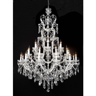 27 Lights Maria Theresa crystal chandelier dressed with clear crystals 