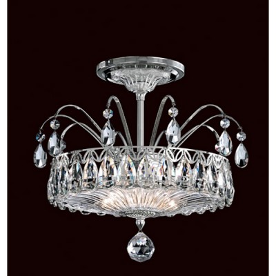 Schonbek Fontana Luce Silver Two-Light Semi Flush Mount with Clear Heritage Crystal