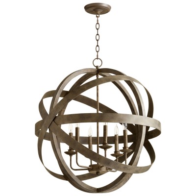 Distressed Zinc Six-Light Pendant