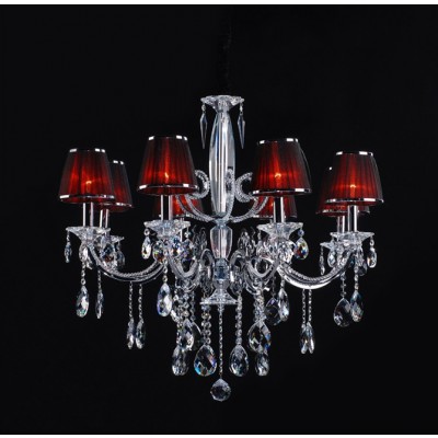 Polished chrome 8 Light traditional crystal Chandelier