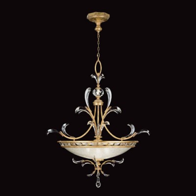 Three-Light Pendant in Muted Gold Leaf Finish