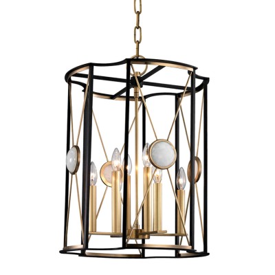 Aged Brass 18.5-Inch Eight-Light Pendant