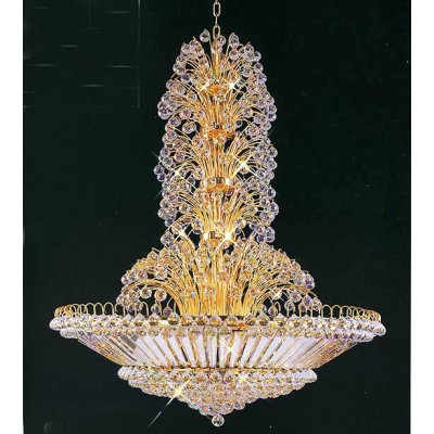 40 Light crystal chandelier dressed with Chinese numner one crystal in gold finish