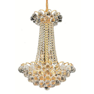 Godiva Gold Nine-Light 16-Inch Chandelier with Swarovski Spectra Clear Crystal