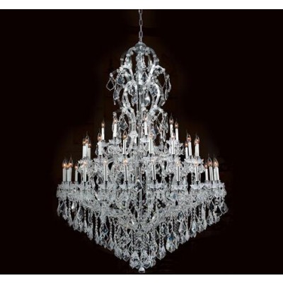 48-Light Chrome Finish with Clear-Crystals Chandelier
