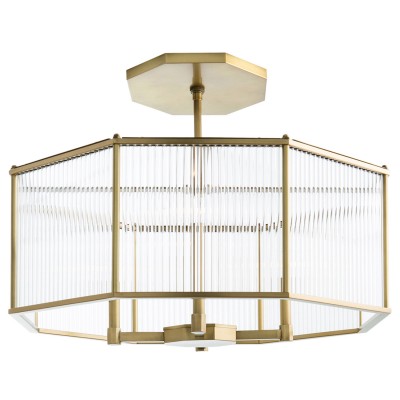 Antique Brass Four-Light Octagon Pendant