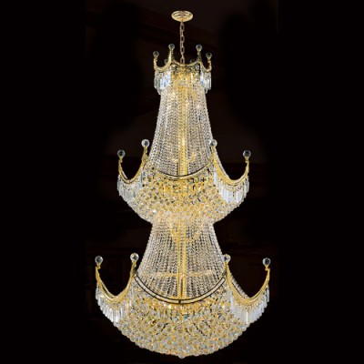  Empire 36-Light Gold Finish with Clear-Crystals Chandelier