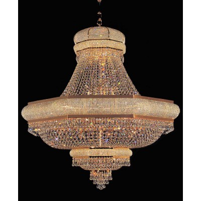 Entryway/ foyer large crystal chandelier in gold plated finish