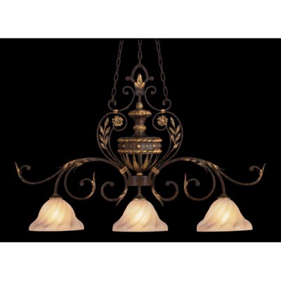 Three-Light Pendant in Gold Leaf Finish