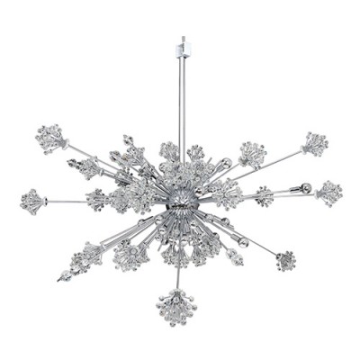 Chrome 46-Light 60-Inch Wide Pendant with Firenze Clear Crystal
