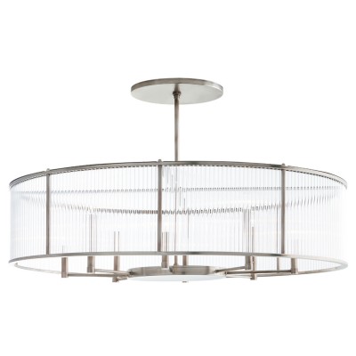 Vintage Silver Eight-Light Oval Pendant