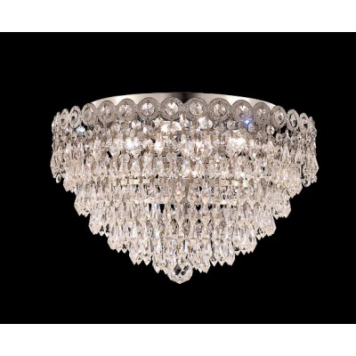 4 light flush mount crystal ceiling light with crystal drops