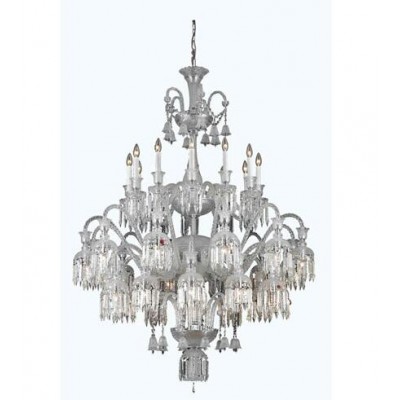 Chrome 36-Light Chandelier with Elegant Cut Crystal