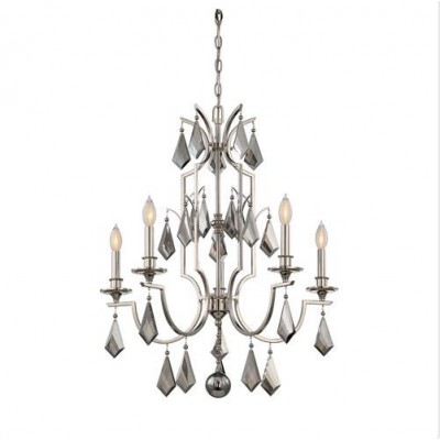 Nickel Five-Light Chandelier