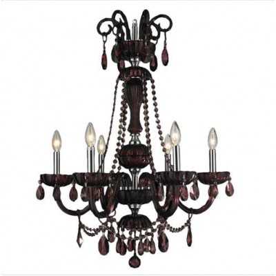 Polished Chrome Six-Light Chandelier