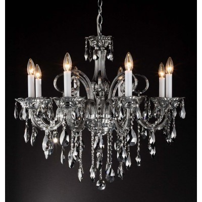 Smoke Gray 8 Lights Bohemian Crystal chandelier 