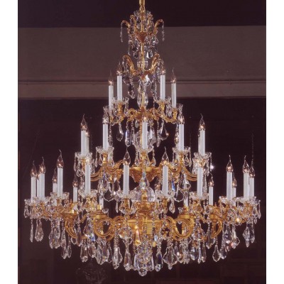 Crystal chandelier in Satin Gold plated finish