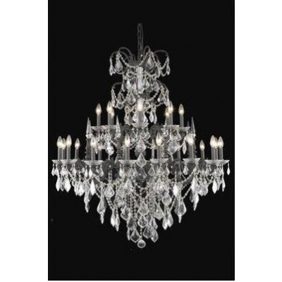 Bronze Twenty-Four Light Chandelier with Clear Royal Cut