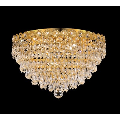 4 light flush mount crystal ceiling light with crystal drops