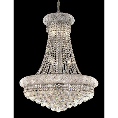 14 Lights Crystal chandelier dress with crystal ball in chrome finish