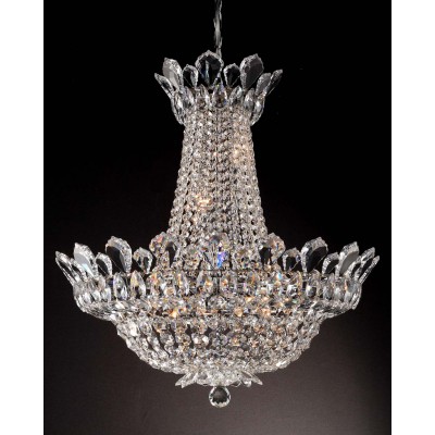 12 lights crystal chandelier in polished chrome finish