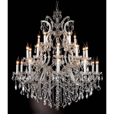 25 Lights Maria Theresa crystal chandelier dressed with clear crystal
