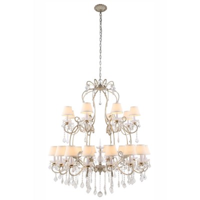  Silver Leaf 24-Light Chandelier