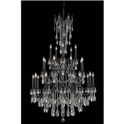 Bronze 25-Light Chandelier with Royal Cut Crystal