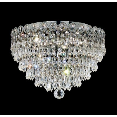4 light flush mount crystal ceiling light with crystal drops