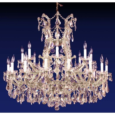 25 Lights Maria Theresa crystal chandelier dressed with clear crystal