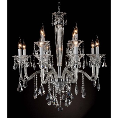 polished chrome 12 Lights Bohemian Crystal chandelier 
