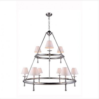 Polished Nickel Nine-Light Chandelier